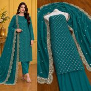 Hiba Bukhari Premium Crinkle Chiffon 3 Piece Suit - Image 15