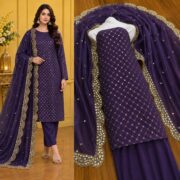 Hiba Bukhari Premium Crinkle Chiffon 3 Piece Suit - Image 13