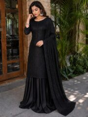 Sheesha Silk Stone Work 3 Piece Unstitched Suit - Image 4
