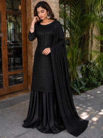 Sheesha Silk Stone Work 3 Piece Unstitched Suit