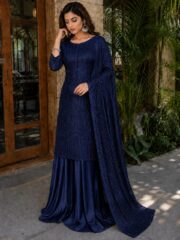 Sheesha Silk Stone Work 3 Piece Unstitched Suit - Image 2