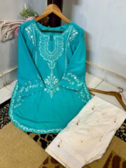 Premium Malai Lawn Embroidered 2PC Farshi Suit - Image 4