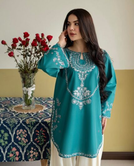 Premium Malai Lawn Embroidered 2PC Farshi Suit