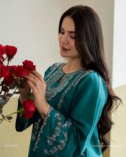 Premium Malai Lawn Embroidered 2PC Farshi Suit - Image 2
