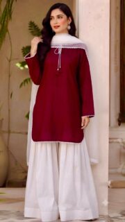 Premium Malai Lawn 3PC Farshi Suit Chiffon Dupatta