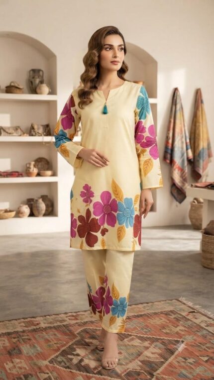Doria Lawn Digital Printed Stitched 2PC Cord Set
