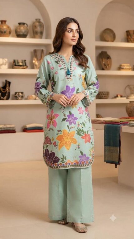 Doria Lawn Digital Printed Stitched 2PC Cord Set