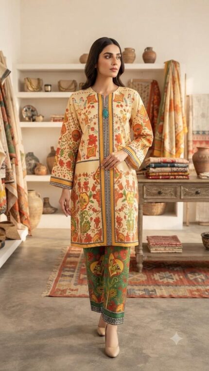Doria Lawn Digital Printed Stitched 2PC Cord Set