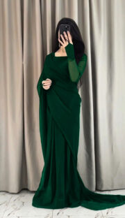 Premium Chiffon Stitched Saree with Blouse & Petticoat - Image 3