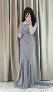 Premium Chiffon Stitched Saree with Blouse & Petticoat - Image 5