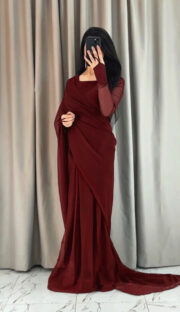 Premium Chiffon Stitched Saree with Blouse & Petticoat