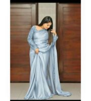 Premium Shamoze Silk Fancy Saree with Sequence Work - Image 2