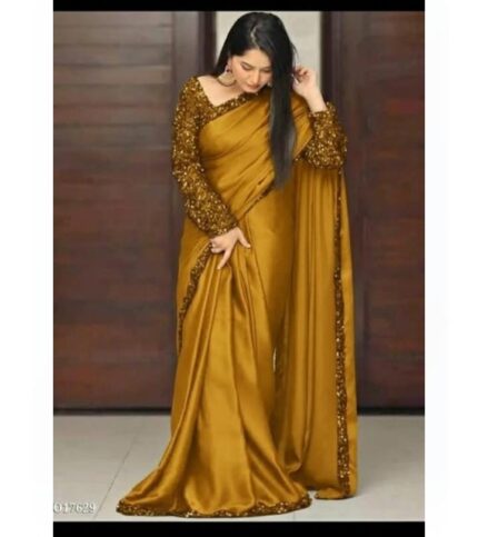 Premium Shamoze Silk Fancy Saree with Sequence Work
