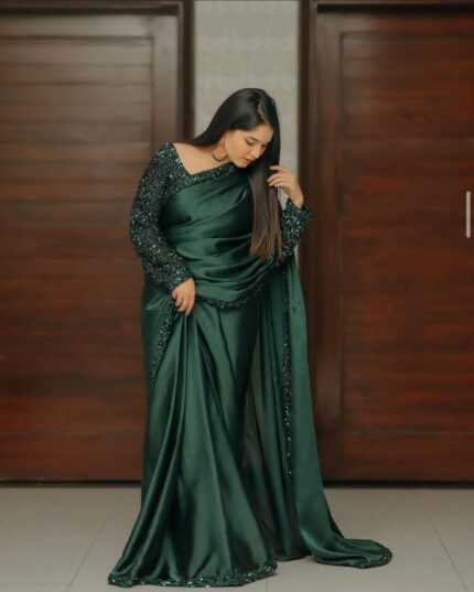 Premium Shamoze Silk Fancy Saree with Sequence Work